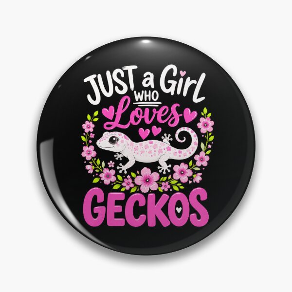 Item preview, gecko Girl Who Loves Pink Flowers and Hearts designed and sold by ROUX-ART.