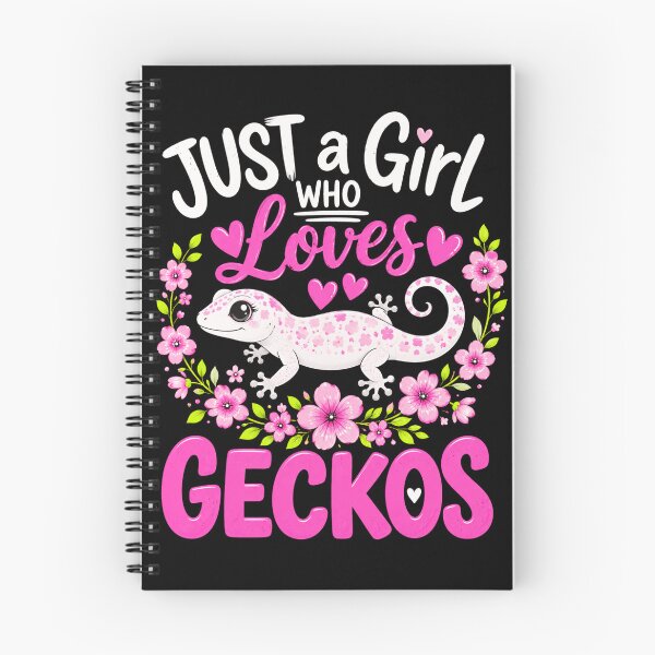 Item preview, gecko Girl Who Loves Pink Flowers and Hearts designed and sold by ROUX-ART.