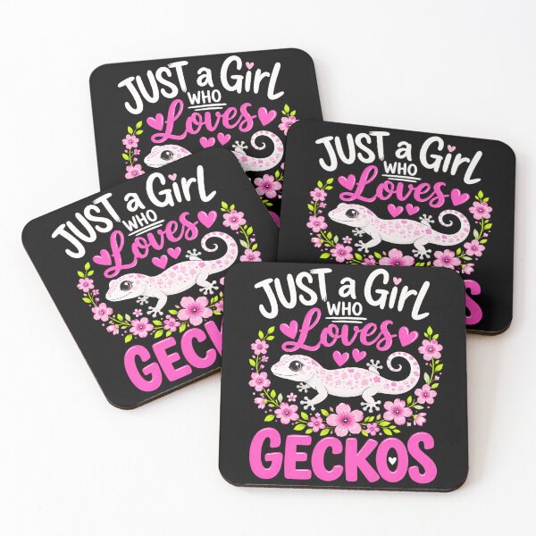 Item preview, gecko Girl Who Loves Pink Flowers and Hearts designed and sold by ROUX-ART.