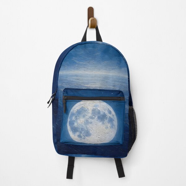 Item preview, Minimalist Glowing Moon Space Horizon Painting designed and sold by ArtAmbience.