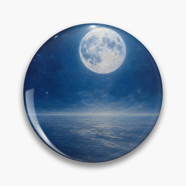 Artikelvorschau, Minimalistischer Leuchtender Mond Weltraum Gemälde entworfen und verkauft von ArtAmbience.