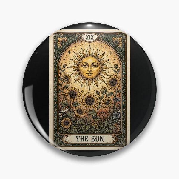 Item preview, The Sun Tarot Card Wildflower Botanical Vintage Sunflower Art Print designed and sold by FemmePrintHaven.