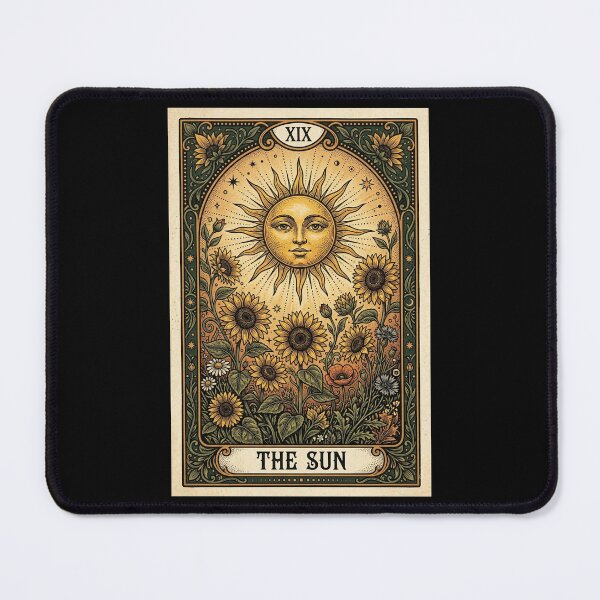 Item preview, The Sun Tarot Card Wildflower Botanical Vintage Sunflower Art Print designed and sold by FemmePrintHaven.