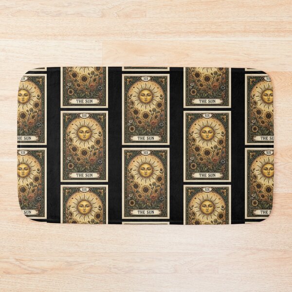 Item preview, The Sun Tarot Card Wildflower Botanical Vintage Sunflower Art Print designed and sold by FemmePrintHaven.