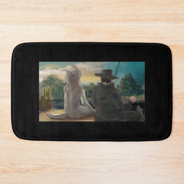 Item preview, Fantasy Fishing Scene with Mythical Creature designed and sold by Catsi-Nook-Art.