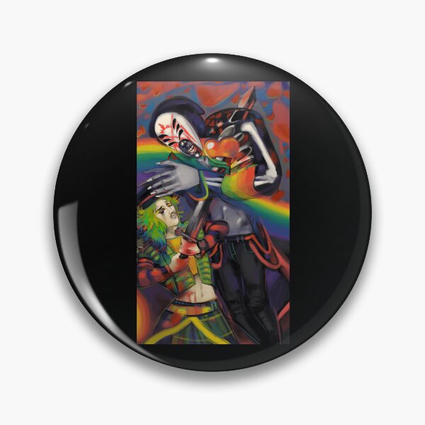 Item preview, Clown and Skeleton Battle with Heart and Rainbow designed and sold by Catsi-Nook-Art.