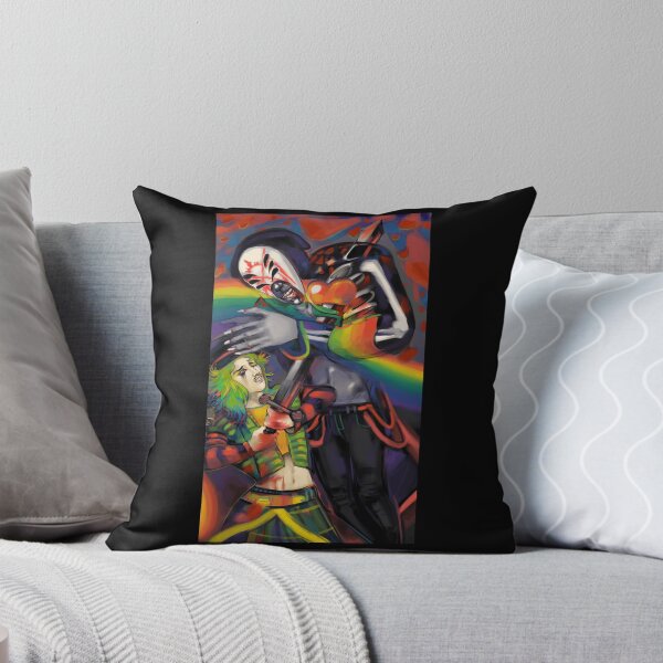 Item preview, Clown and Skeleton Battle with Heart and Rainbow designed and sold by Catsi-Nook-Art.