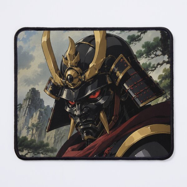 Item preview, Japanese Mecha Oni Black Helmet Portrait designed and sold by bapupa.