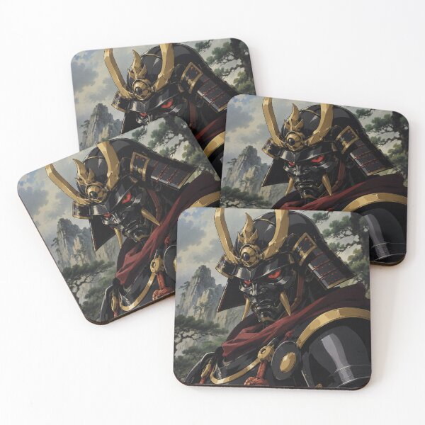 Item preview, Japanese Mecha Oni Black Helmet Portrait designed and sold by bapupa.