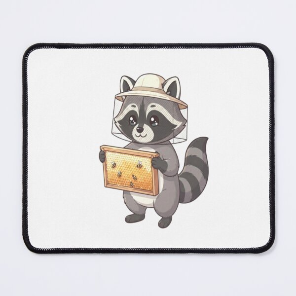 Item preview, Cute Raccoon Beekeeper Holding Honeycomb designed and sold by Ella_Sketch.