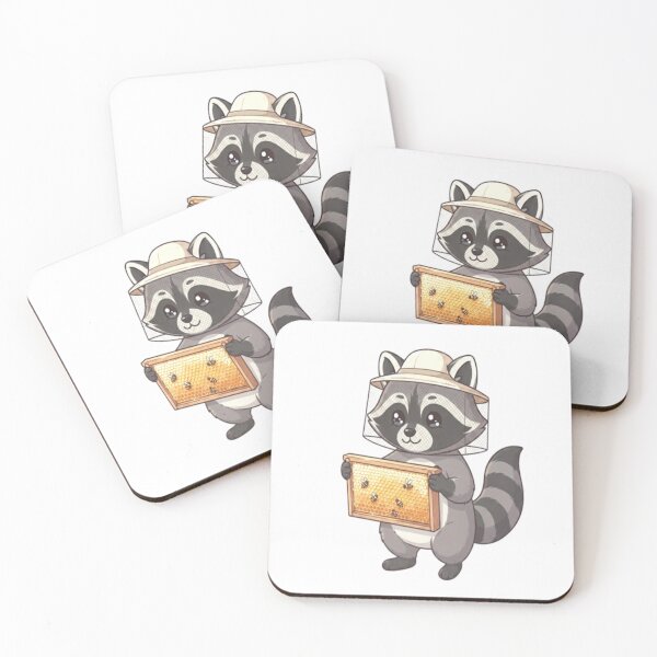 Item preview, Cute Raccoon Beekeeper Holding Honeycomb designed and sold by Ella_Sketch.