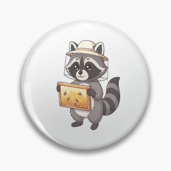 Item preview, Cute Raccoon Beekeeper Holding Honeycomb designed and sold by Ella_Sketch.