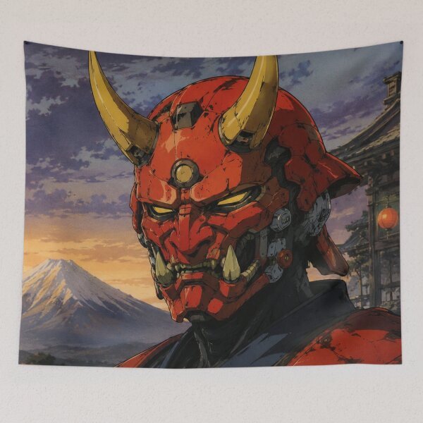 Item preview, Japanese Mecha Oni Mount Fuji Sunset designed and sold by bapupa.