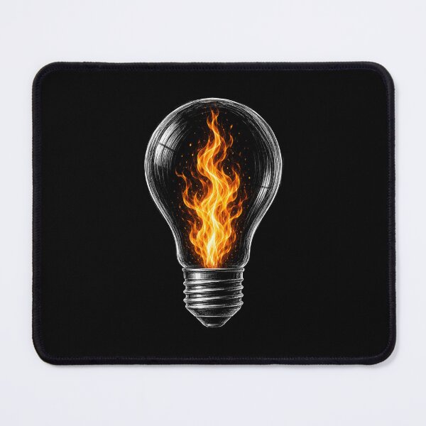 Item preview, lightbulb flame abstract fire energy illustration designed and sold by ROUX-ART.