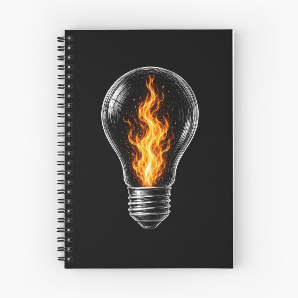 Item preview, lightbulb flame abstract fire energy illustration designed and sold by ROUX-ART.