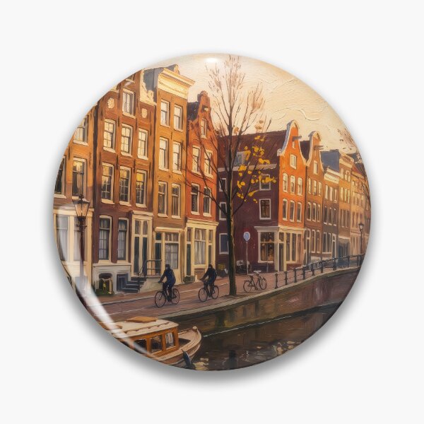 Item preview, Amsterdam Canal Houses in Autumn designed and sold by RedPeaStudio.