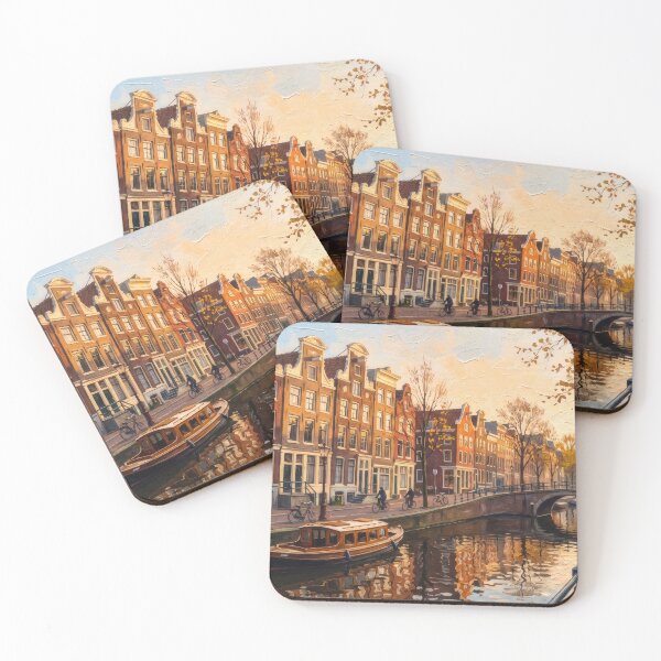 Item preview, Amsterdam Canal Houses in Autumn designed and sold by RedPeaStudio.