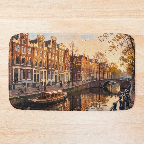 Item preview, Amsterdam Canal Houses in Autumn designed and sold by RedPeaStudio.