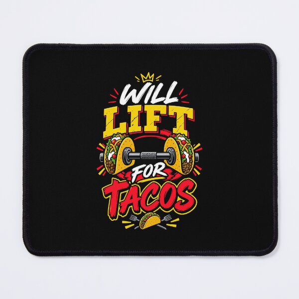 Item preview, Will Lift For Tacos Funny Workout Fitness Foodie Typography designed and sold by RAS-77.