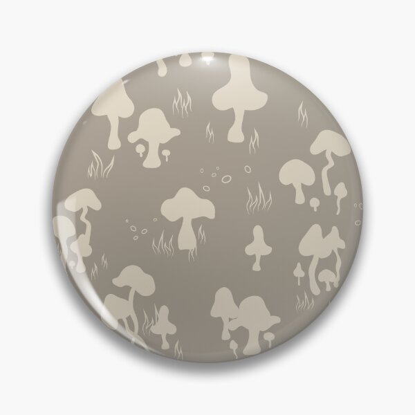 Aperçu de l'œuvre Motif prairie de champignons monochrome - Gris roche et crème douillette créée et vendue par Daniel Bevis Design.