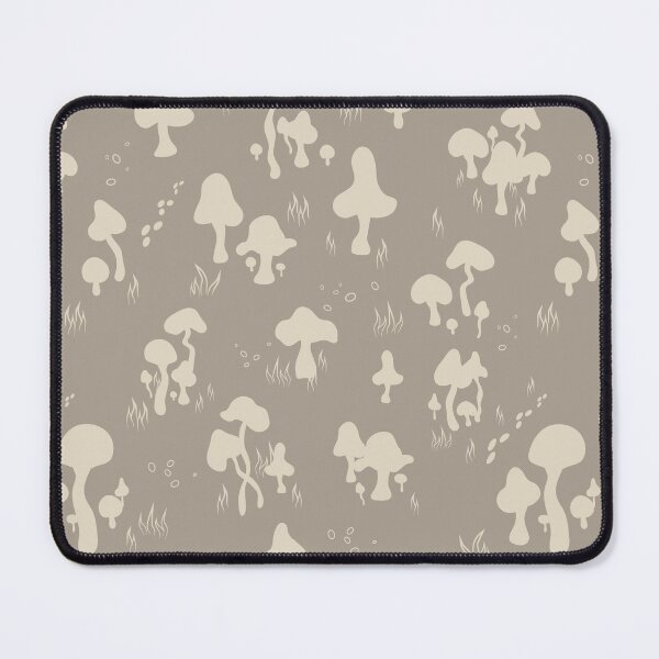 Item preview, Mono Mushroom Meadow Pattern - Rock Grey and Cosy Cream designed and sold by Daniel Bevis Design.