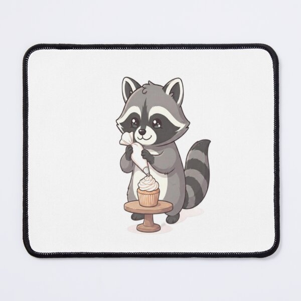 Item preview, Cute Raccoon Decorating Vanilla Cupcake designed and sold by Ella_Sketch.