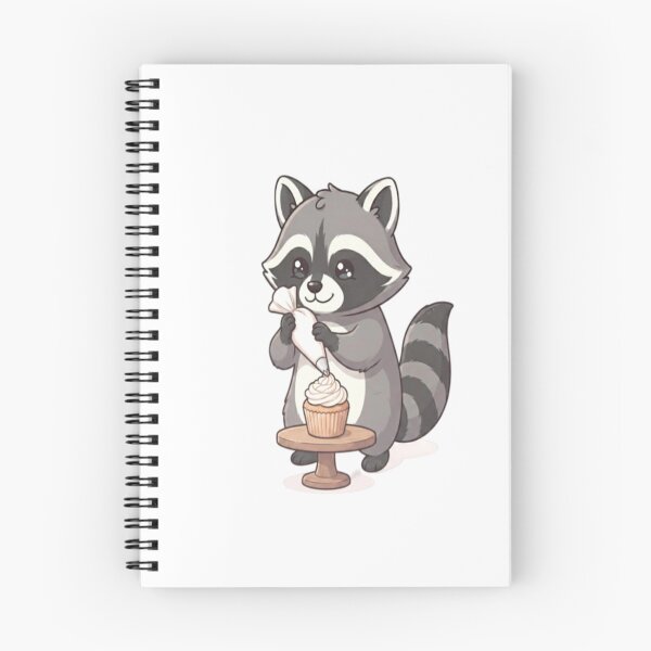 Item preview, Cute Raccoon Decorating Vanilla Cupcake designed and sold by Ella_Sketch.