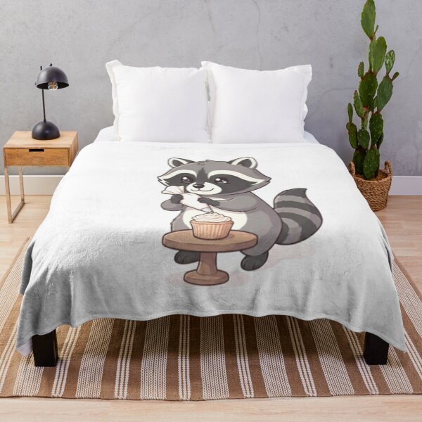 Item preview, Cute Raccoon Decorating Vanilla Cupcake designed and sold by Ella_Sketch.