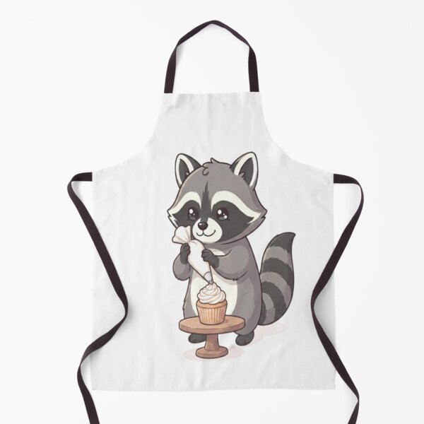 Item preview, Cute Raccoon Decorating Vanilla Cupcake designed and sold by Ella_Sketch.
