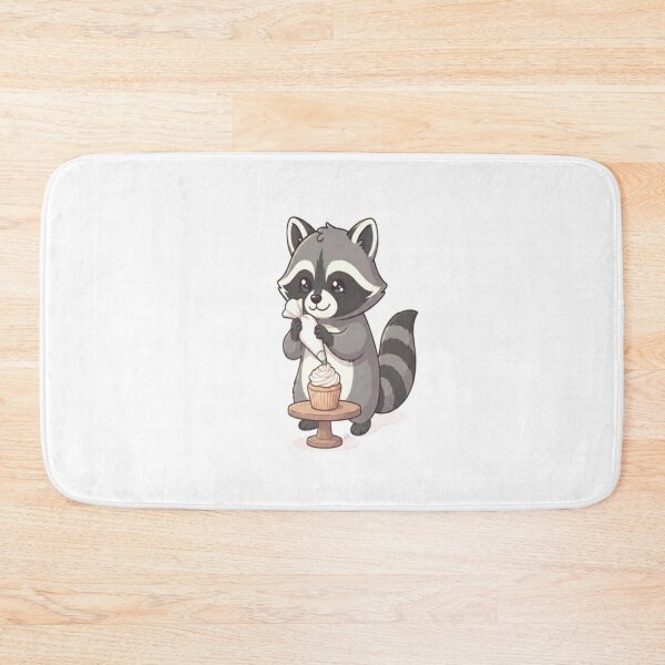 Item preview, Cute Raccoon Decorating Vanilla Cupcake designed and sold by Ella_Sketch.