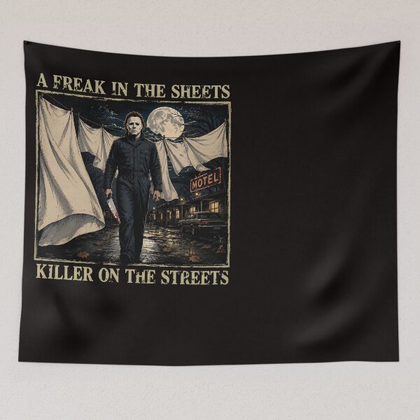 Item preview, Michael Myers Tshirts A Freak In The Sheets Killer On The Streets Halloween Halloween Horror Movie Spooky Season designed and sold by Hydlaaksmndriss.