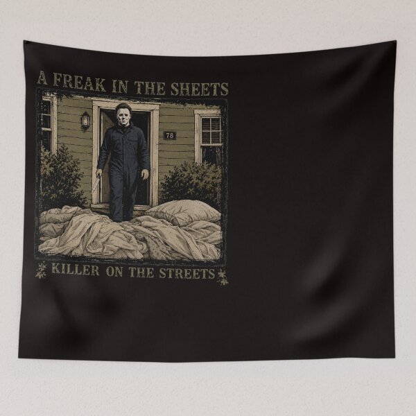 Item preview, Michael Myers Tshirts A Freak In The Sheets Killer On The Streets Halloween Halloween Horror Movie Spooky Season designed and sold by Hydlaaksmndriss.