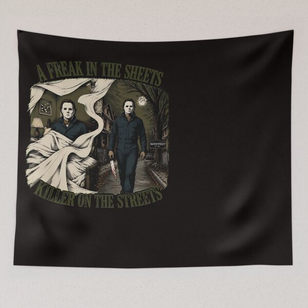 Item preview, Michael Myers Tshirts A Freak In The Sheets Killer On The Streets Halloween Halloween Horror Movie Spooky Season designed and sold by Hydlaaksmndriss.