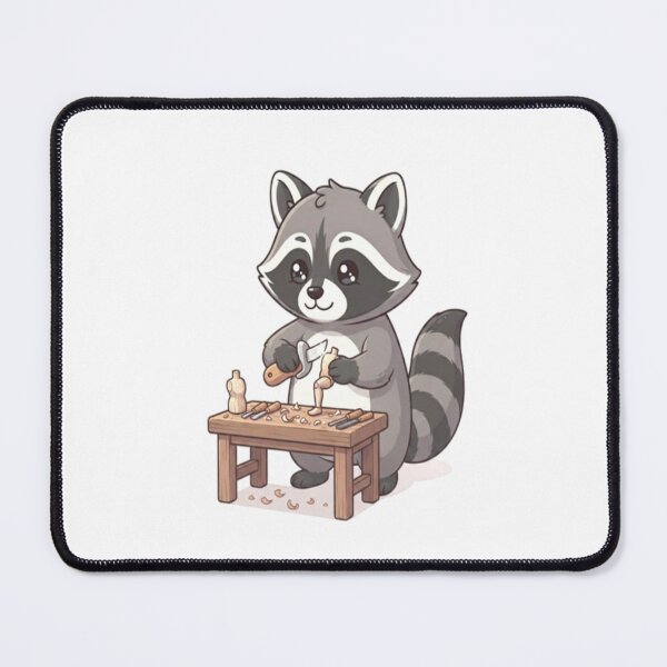Item preview, Cute Raccoon Whittling Wood Carving designed and sold by Ella_Sketch.