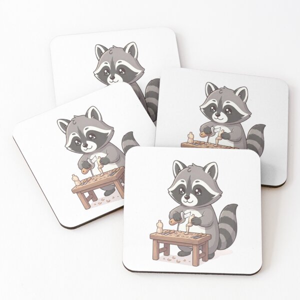 Item preview, Cute Raccoon Whittling Wood Carving designed and sold by Ella_Sketch.