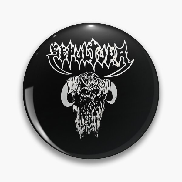 Item preview, Black And White Illustration Of A Demonic Horned Skull With Spiky Lettering designed and sold by usama883.