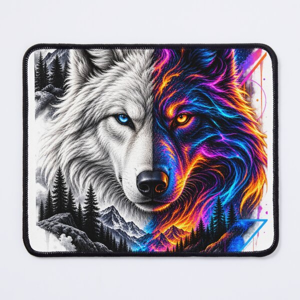 Item preview, Black and Colorful Wolf designed and sold by Golden Godfather Studio.