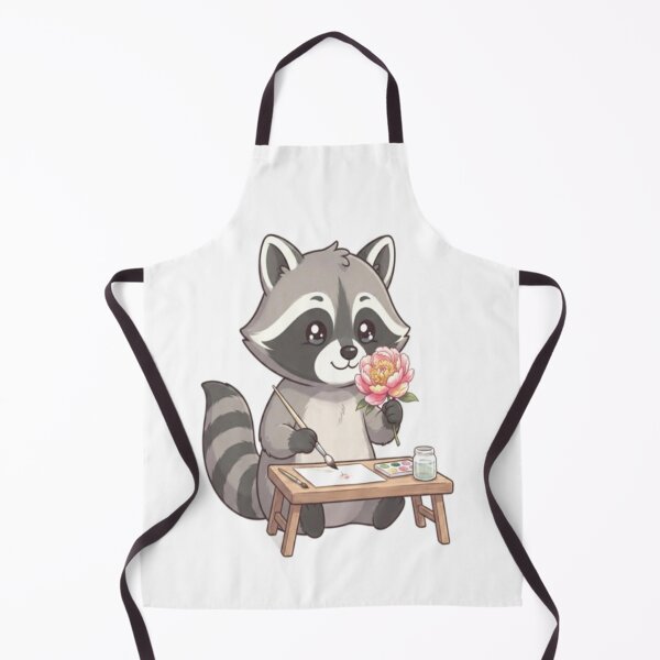 Item preview, Cute Raccoon Painting Pink Flower designed and sold by Ella_Sketch.
