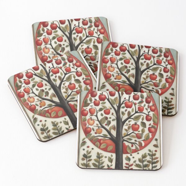 Item preview, Apple Tree Illustration Folk Art designed and sold by pinkal.