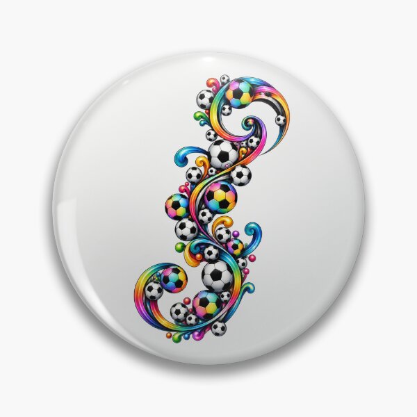 Item preview, Rainbow Soccer Curlicue PNG- Vibrant Football Swirl designed and sold by annenambiro.