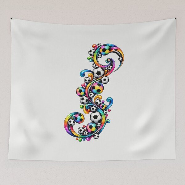Item preview, Rainbow Soccer Curlicue PNG- Vibrant Football Swirl designed and sold by annenambiro.