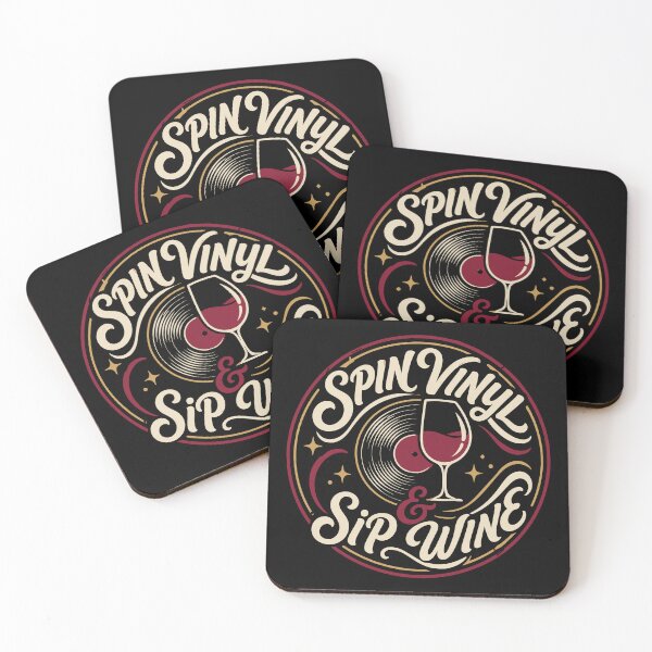 Item preview, Spin Vinyl And Sip Wine Retro Music Lover Typography designed and sold by RAS-77.