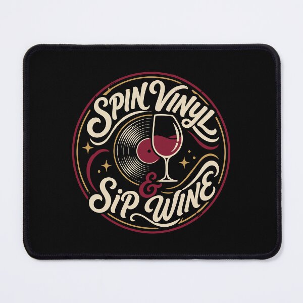 Item preview, Spin Vinyl And Sip Wine Retro Music Lover Typography designed and sold by RAS-77.