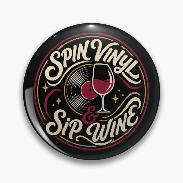 Item preview, Spin Vinyl And Sip Wine Retro Music Lover Typography designed and sold by RAS-77.