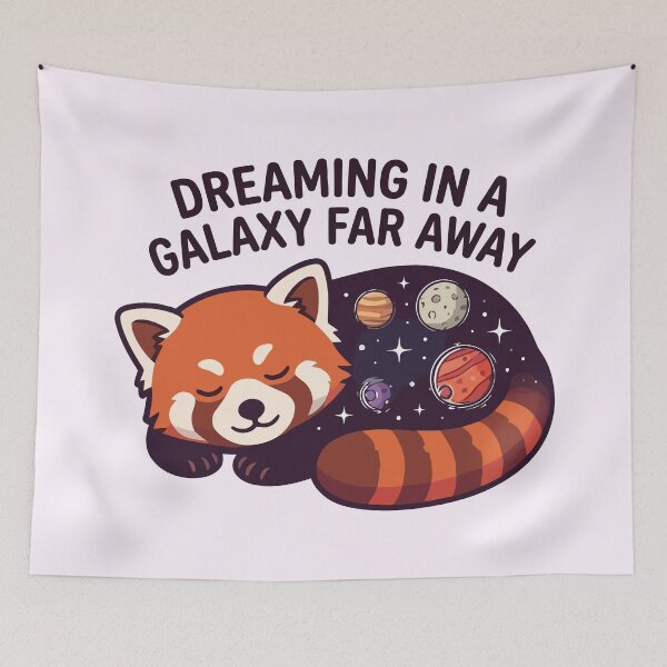 Item preview, Dreaming In A Galaxy Far Away Sleeping Red Panda designed and sold by Amir Faysal.