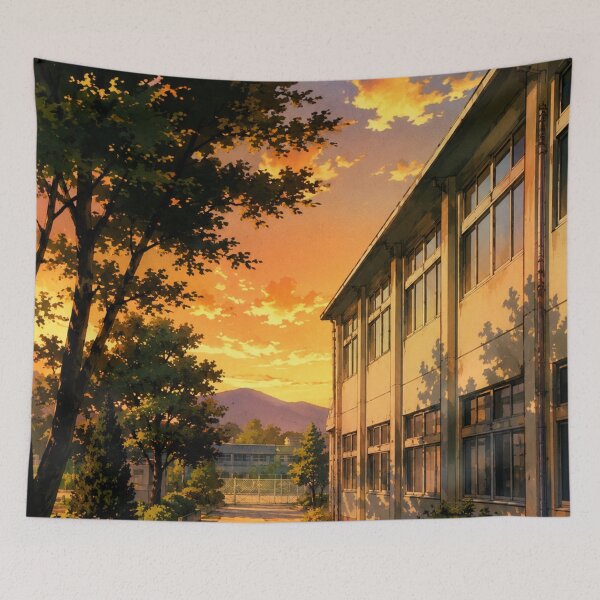 Item preview, Old School Anime Sunset Campus designed and sold by bapupa.