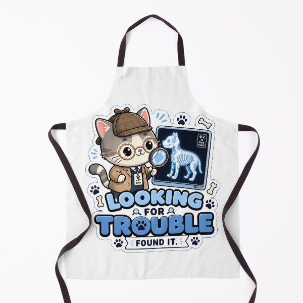 Item preview, Looking for Trouble, Found It – Funny Veterinary Radiology Cat designed and sold by Bettybee00.