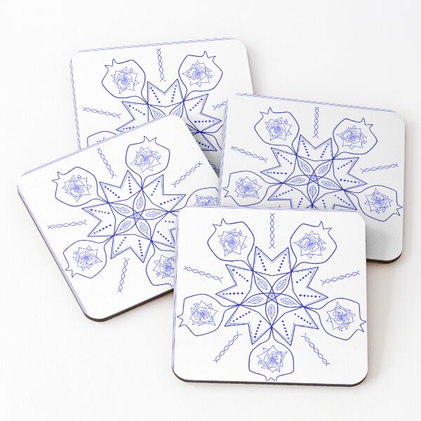 Item preview, Mandala geométrico floral azul designed and sold by wiwiart.
