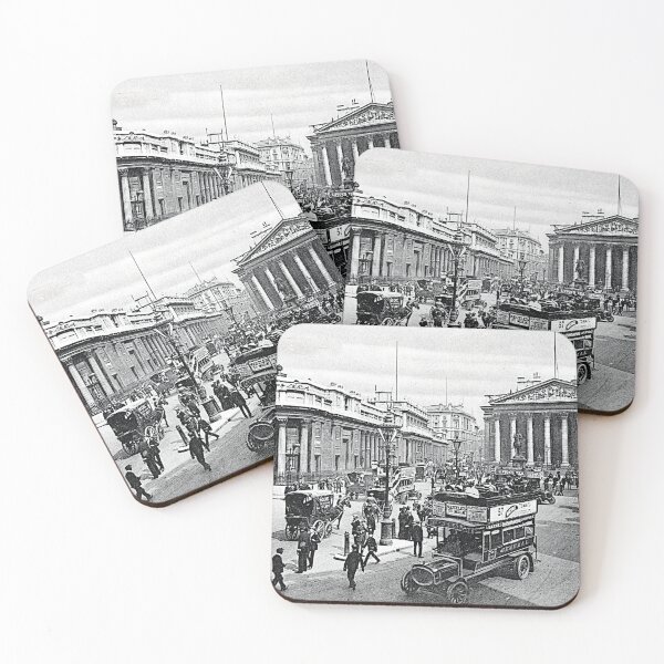 Item preview, London’s Bank of England amid bustling early twentieth‑century traffic designed and sold by Pierre de la Mare.