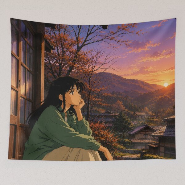 Item preview, Retro 90s Anime Village Sunset designed and sold by bapupa.